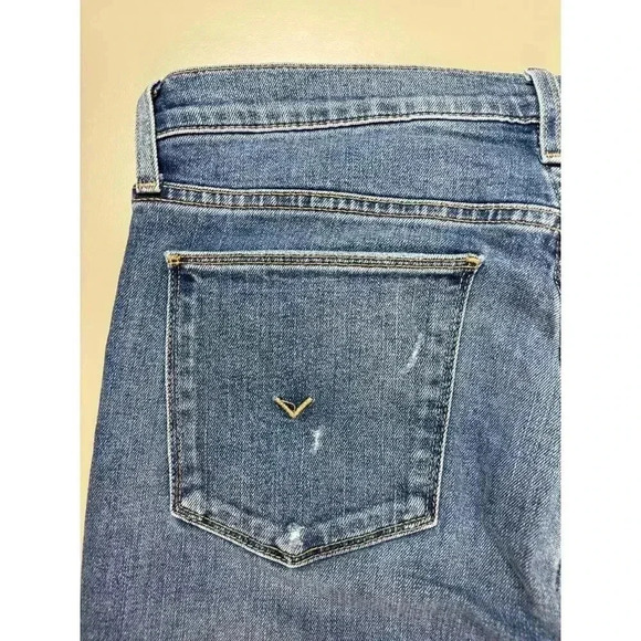 Hudson Women’s Natalie Midrise Slim Boyfriend Jean Sz 30 Medium Wash Cuffed Crop - Picture 13 of 14